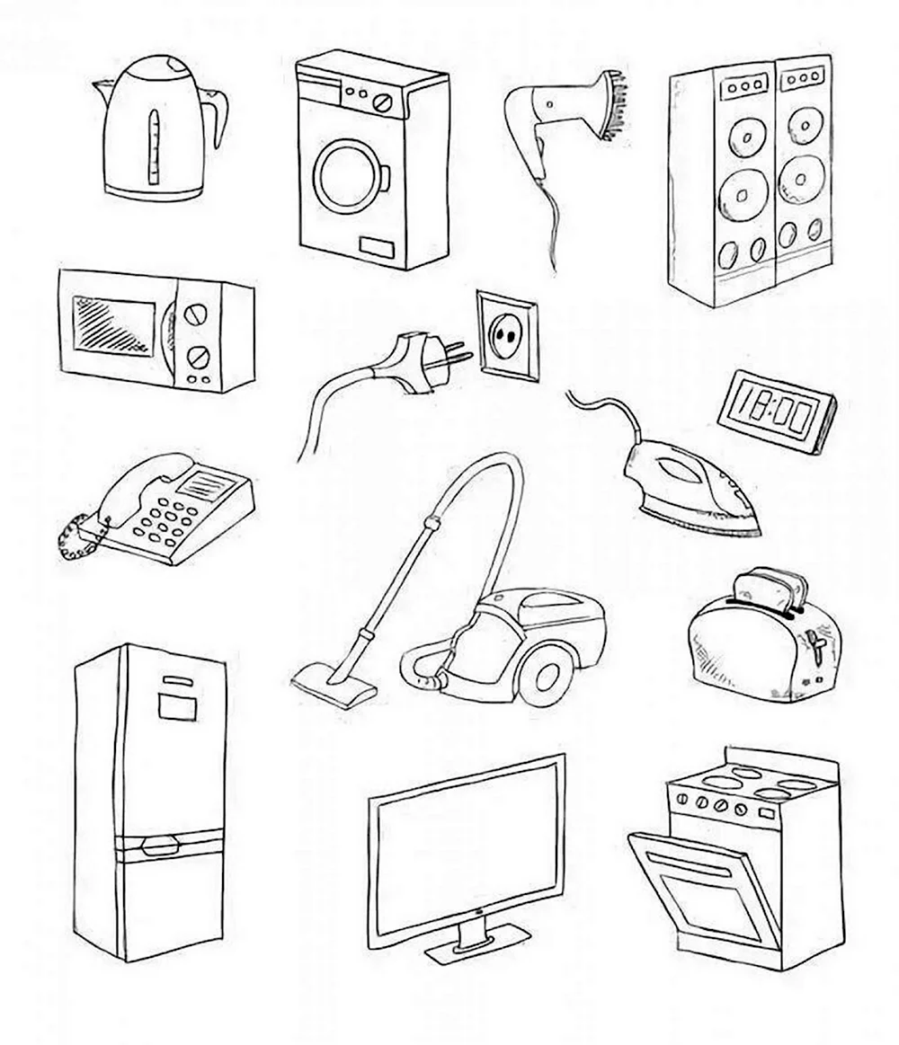 Раскраски бытовая техника, Раскраски скачать и распечатать бесплатно.