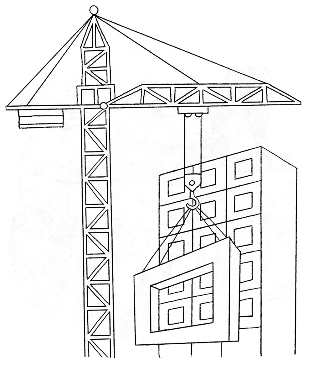 Подъемный кран рисунок для детей - 72 фото