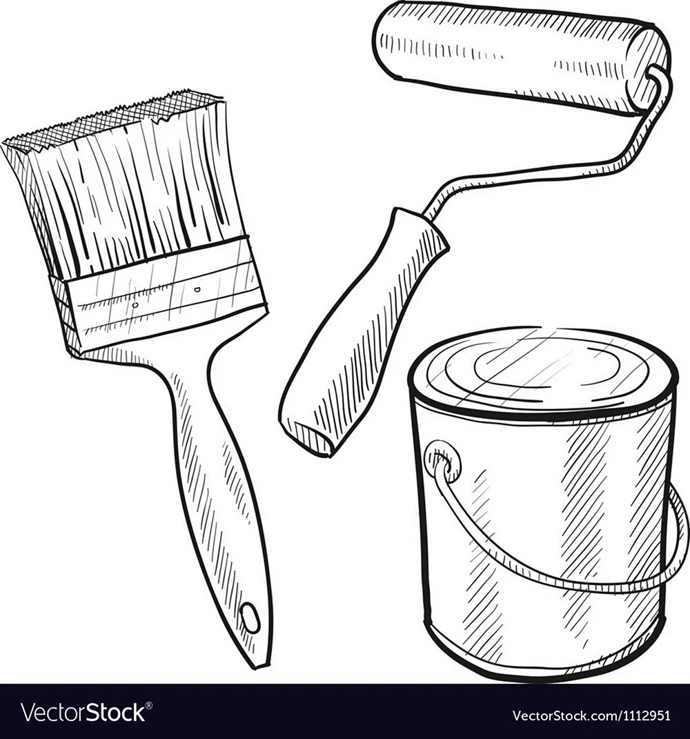 Малярная кисть раскраска