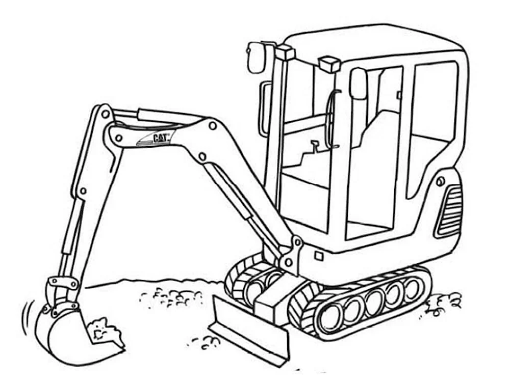 Раскраски экскаватор, Раскраска экскаватор для детей Экскаватор.