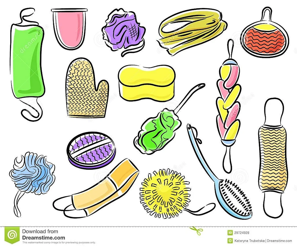 Мочалка нарисованная