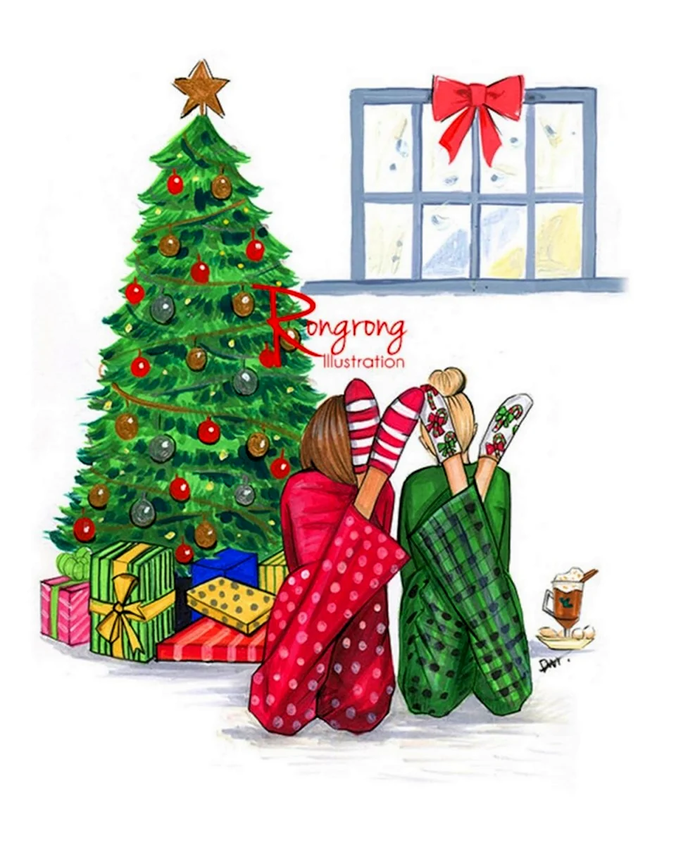 Модные иллюстрации на новый год