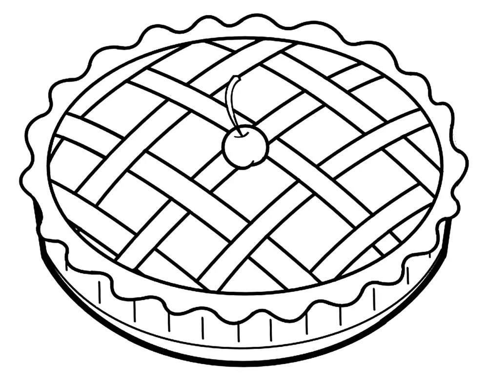 Раскраска Яблочный пирог — Раскраски для детей печать онлайн