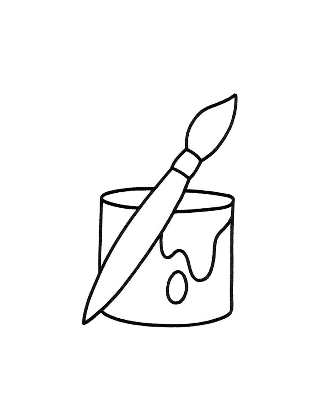 Раскраска краски и кисточка