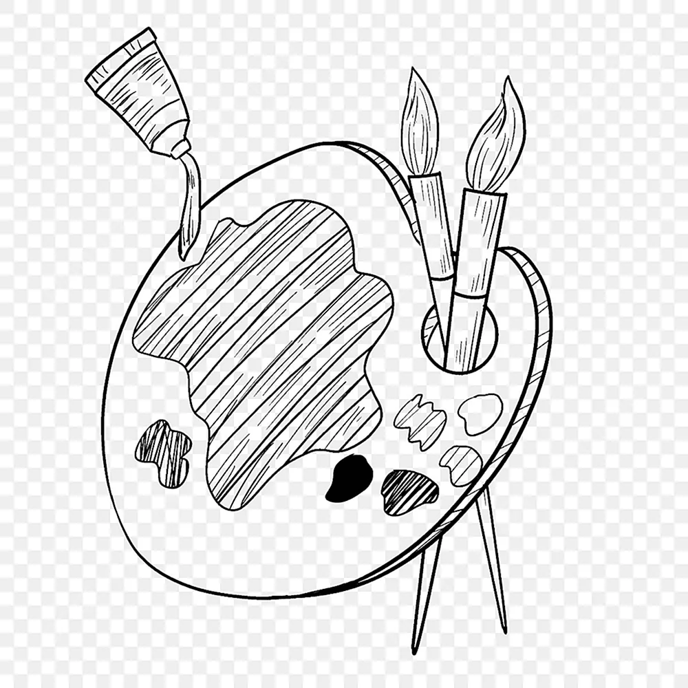Раскраска палитра с красками