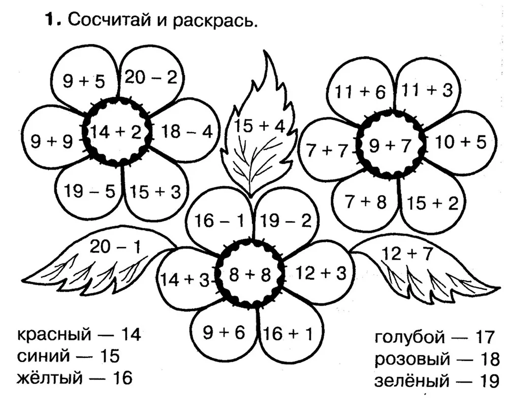 Обучающие карточки-раскраски по математике «Состав чисел в пределах 10» (1 класс)