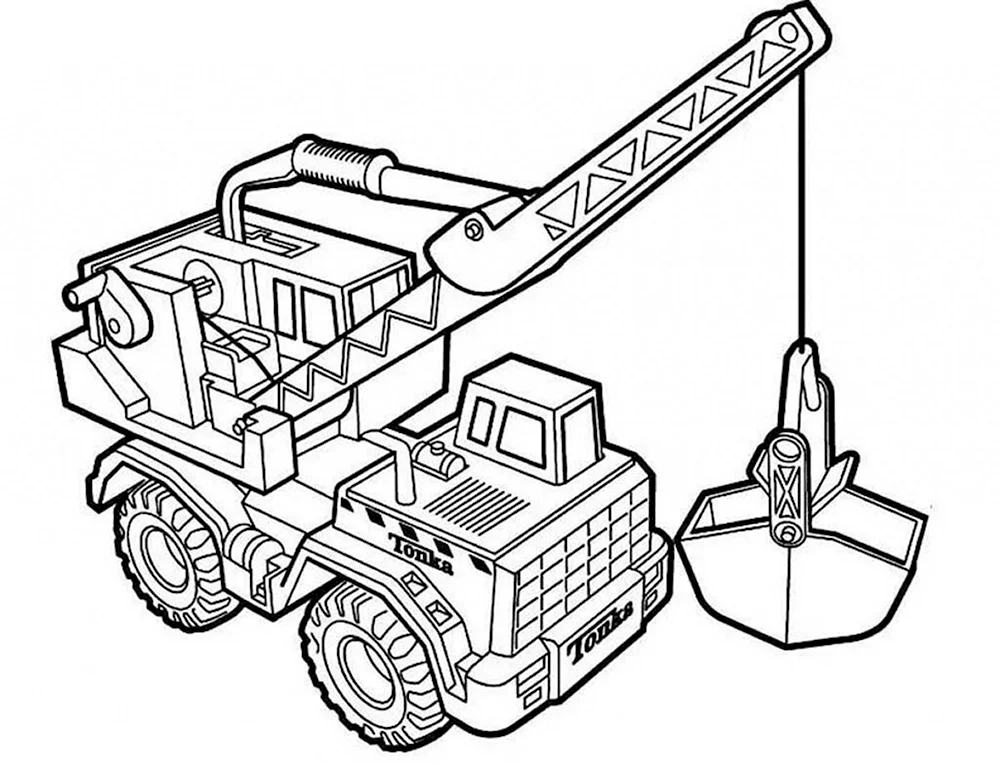 Раскраски техника, Раскраска строительная техника для мальчиков.