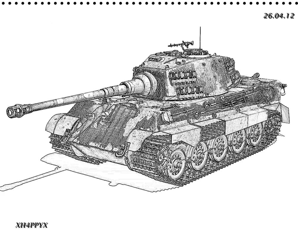 Танк тигр раскраска