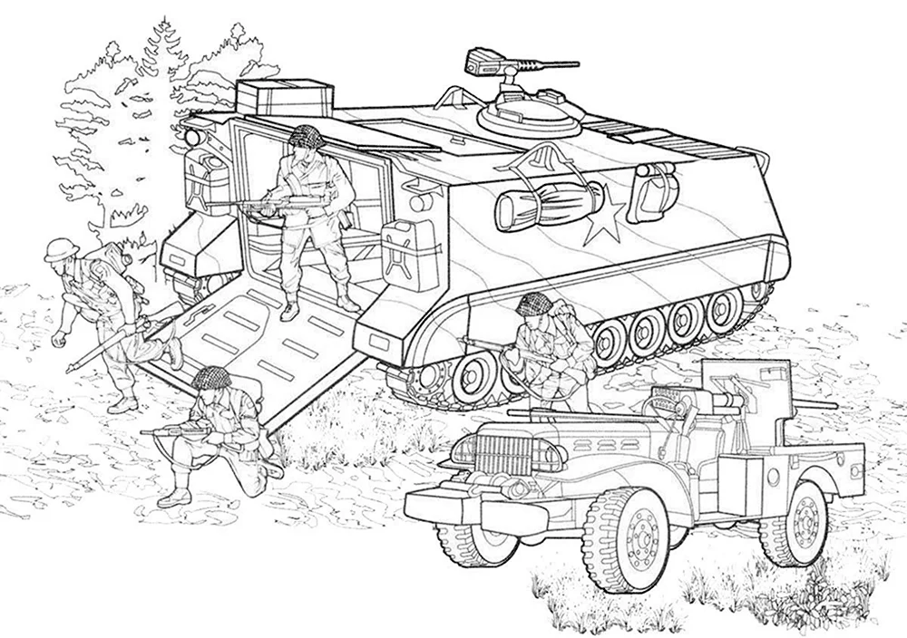 Раскраски Военная техника распечатать бесплатно
