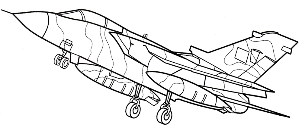 Раскраска Истребитель распечатать бесплатно