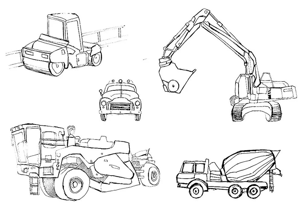 Строительная техника: книга-раскраска