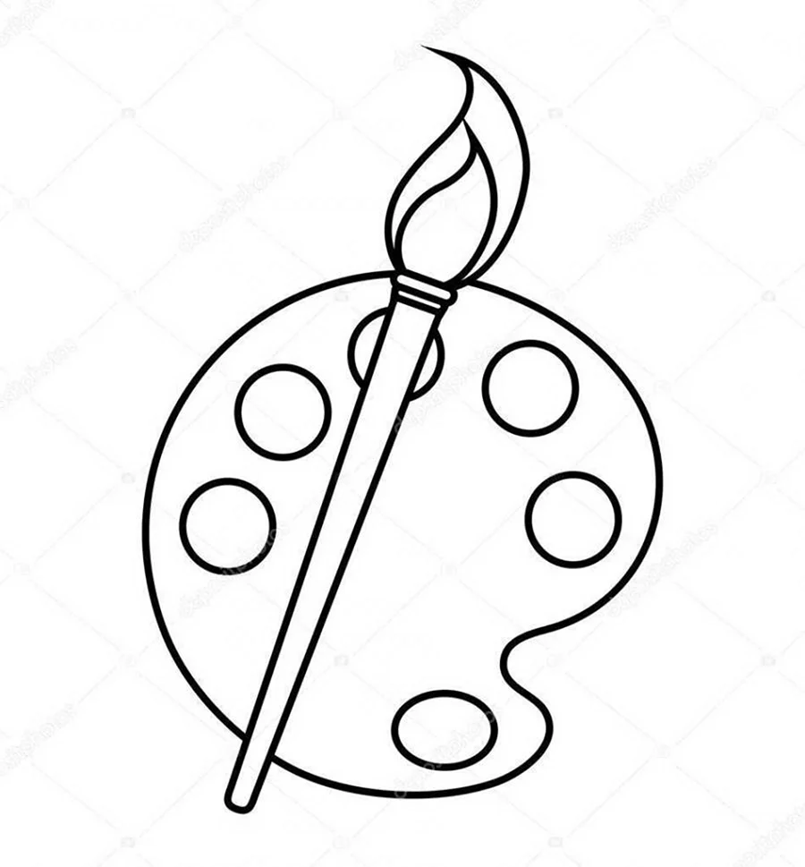 Трафарет Кисточки и Палитры