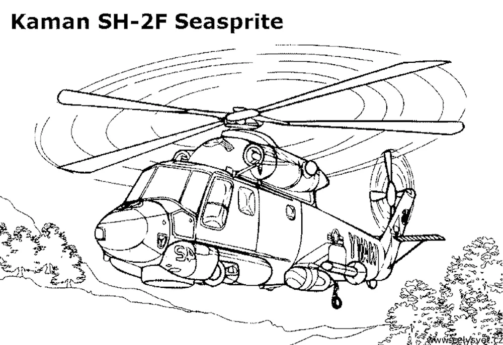 Раскраска военный вертолет распечатать для детей
