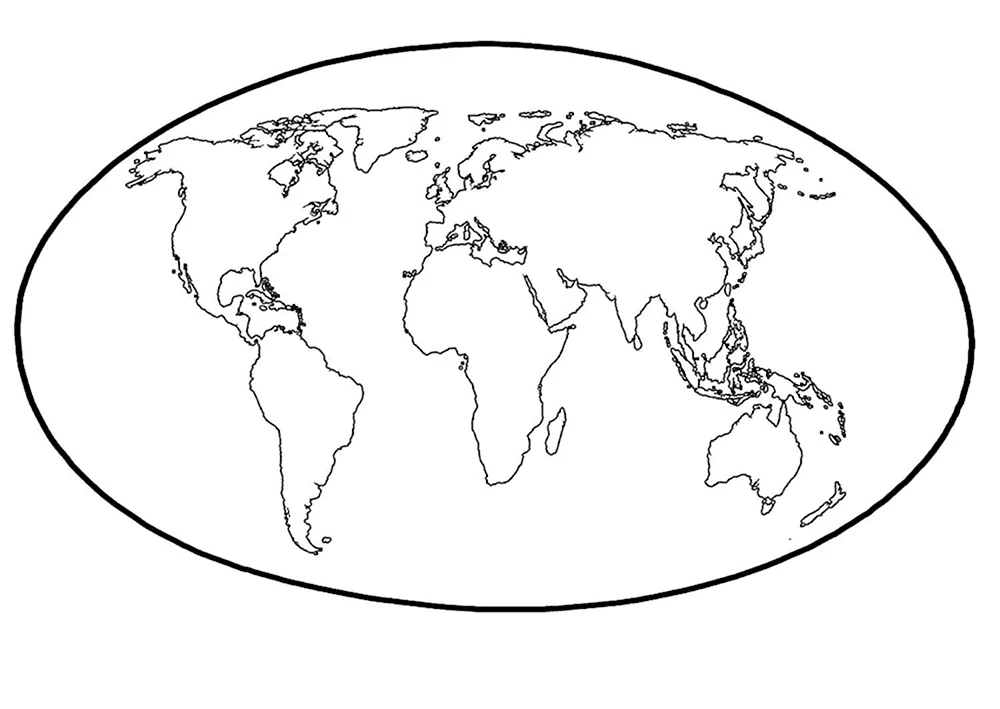 Раскраска Карта мира распечатать бесплатно