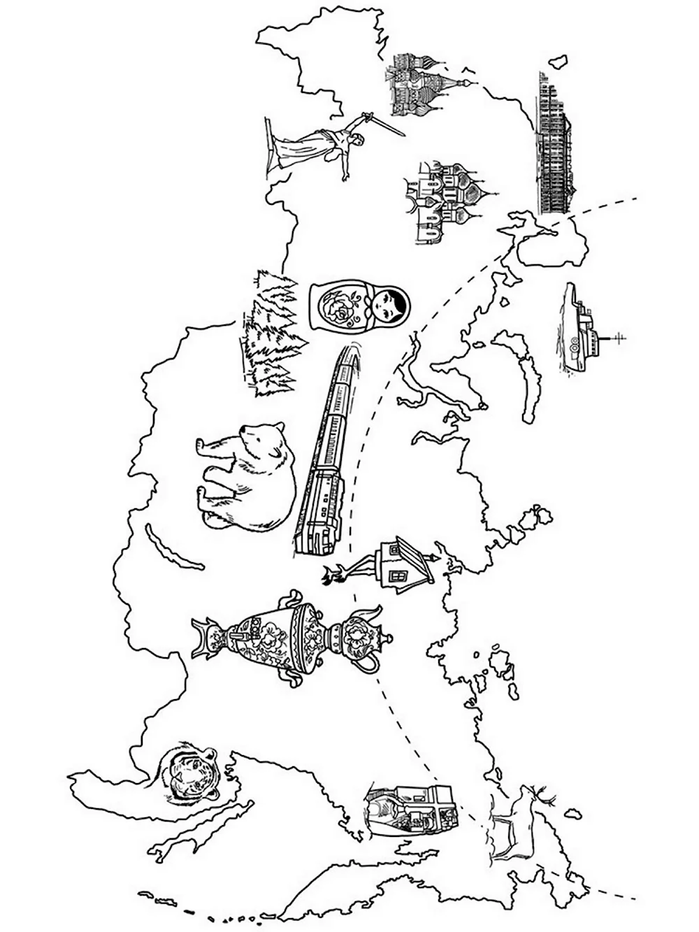 Раскраска Карта России