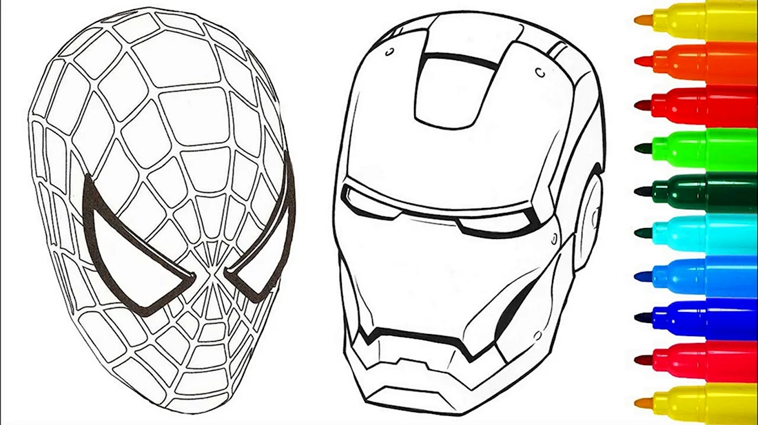 Маска железного человека раскраска