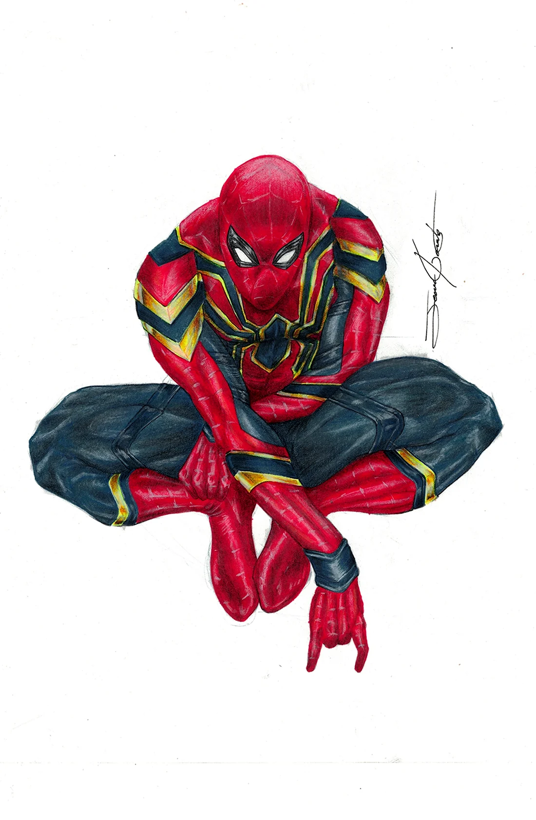 Нарисовать железного человека паука