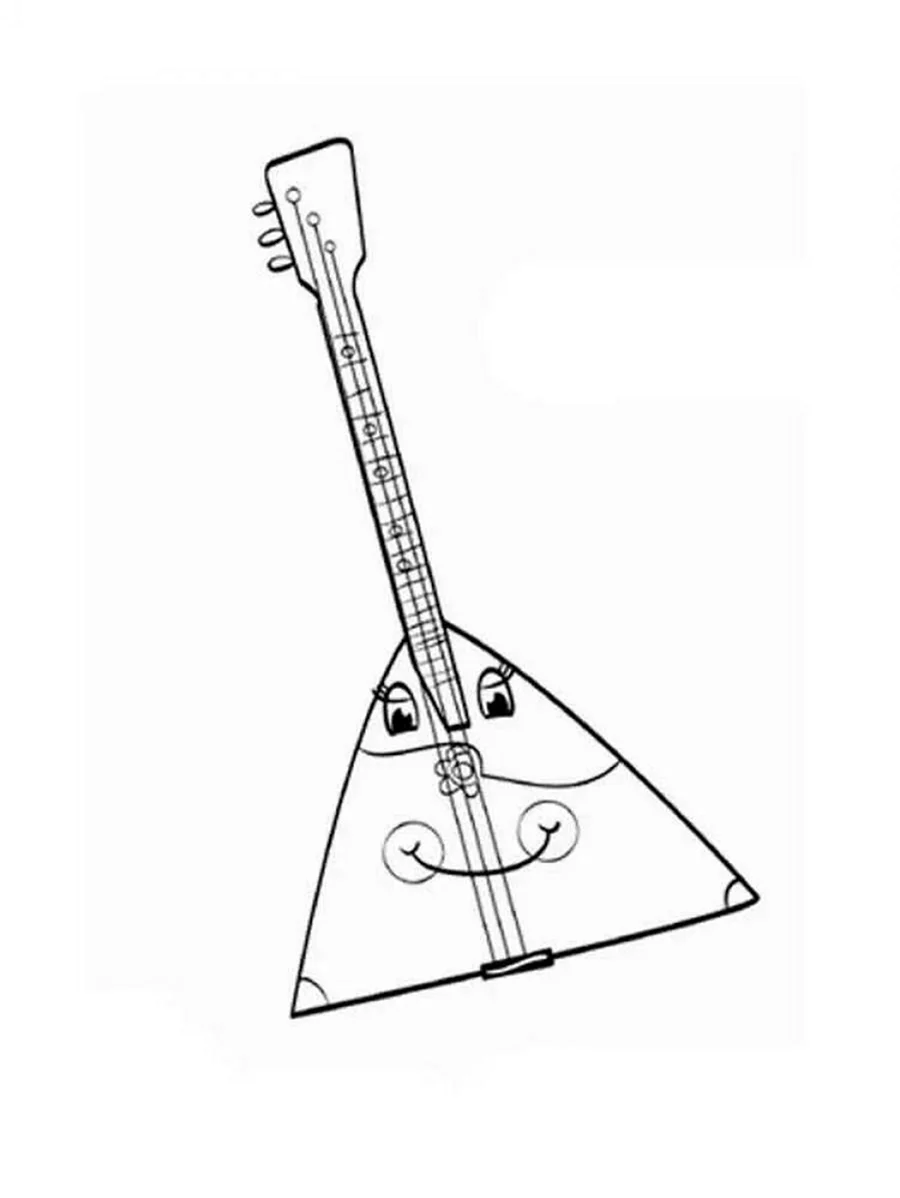 Раскраска гармонь и балалайка