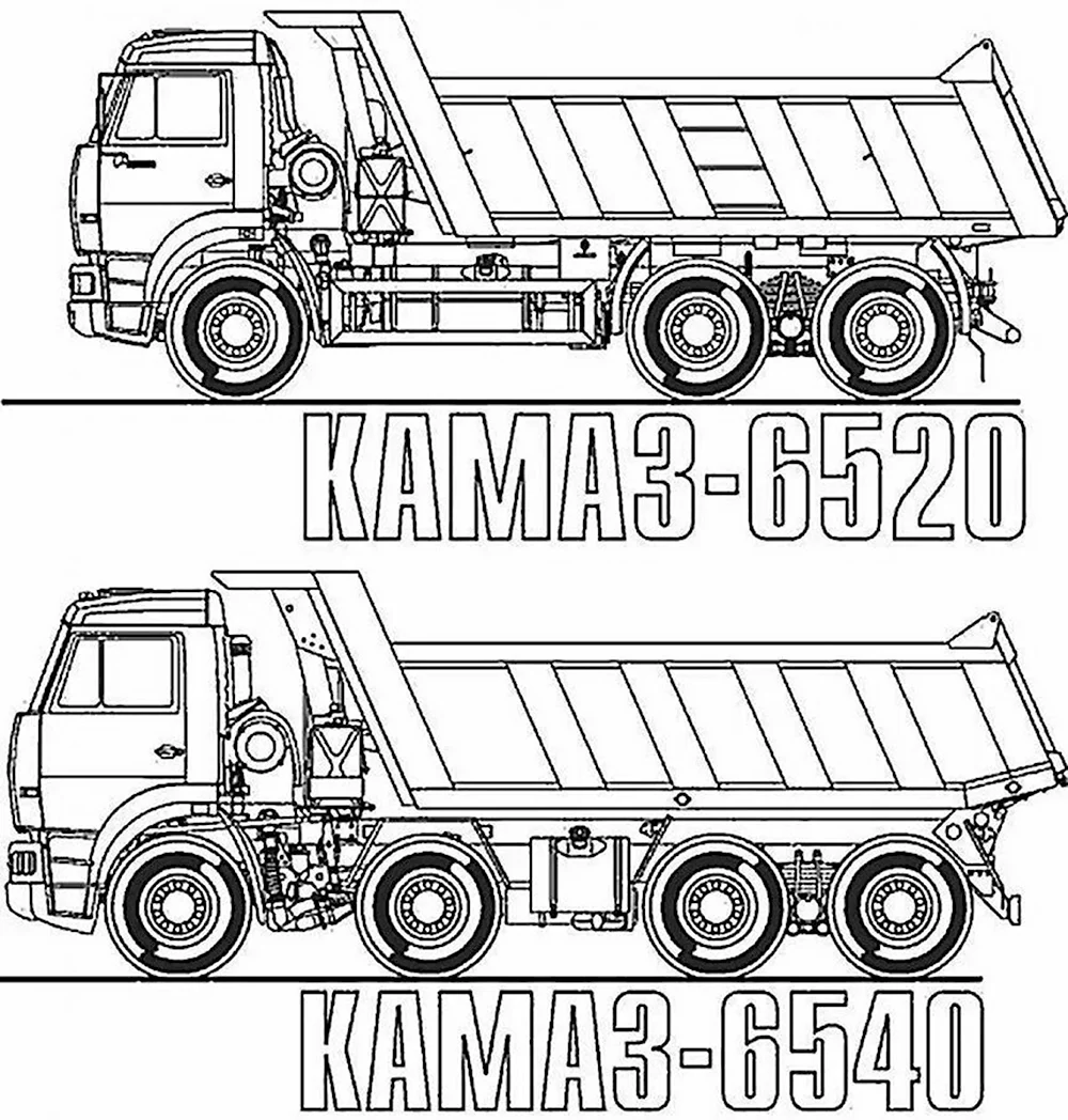 Раскраска Камаз — скачать и распечатать в формате А4