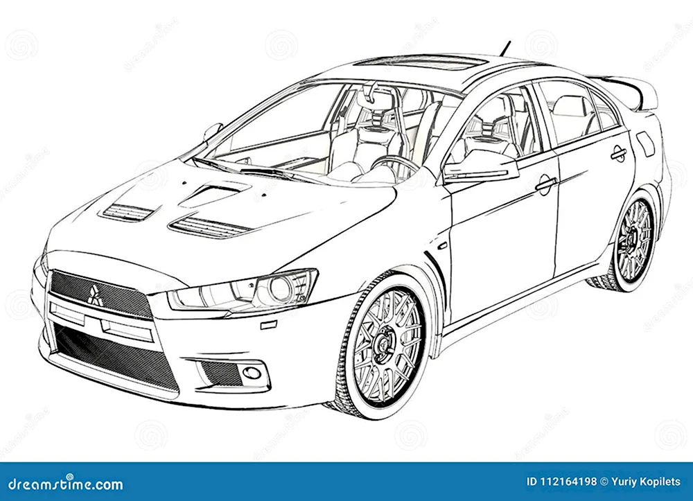 Раскраска Mitsubishi Lancer Evolution IX