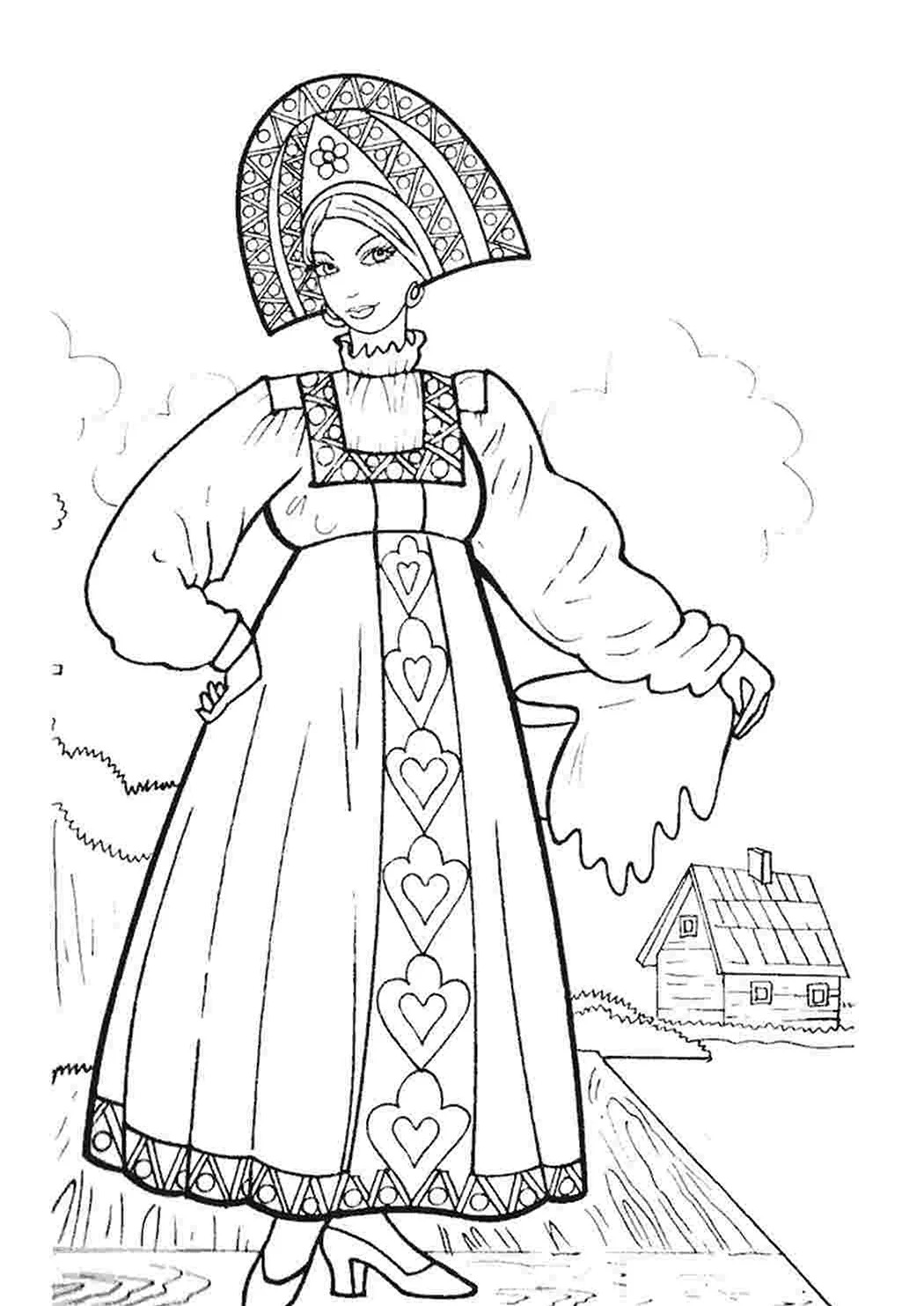 Russian | Coloring book art, Russian folk art, Dress design sketches