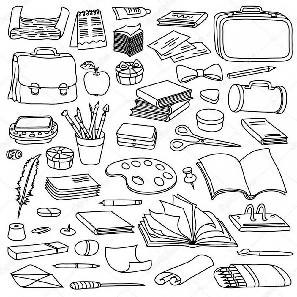 School Supplies Coloring Pages