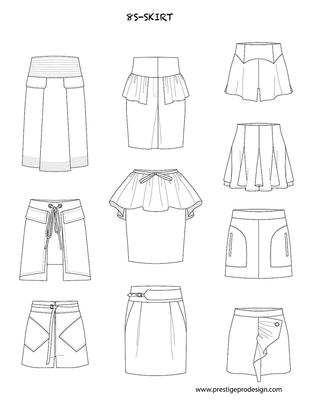 Technical drawing. Юбки.Технический рисунок.