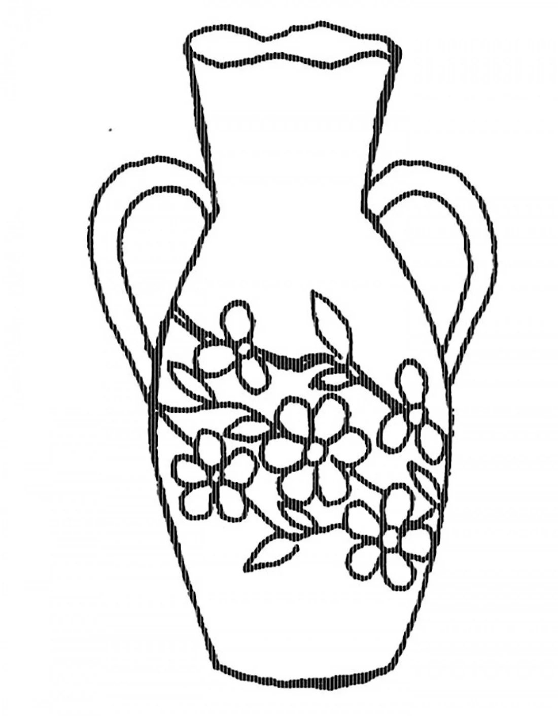 шаблон вазы Раскраски распечатать бесплатно.