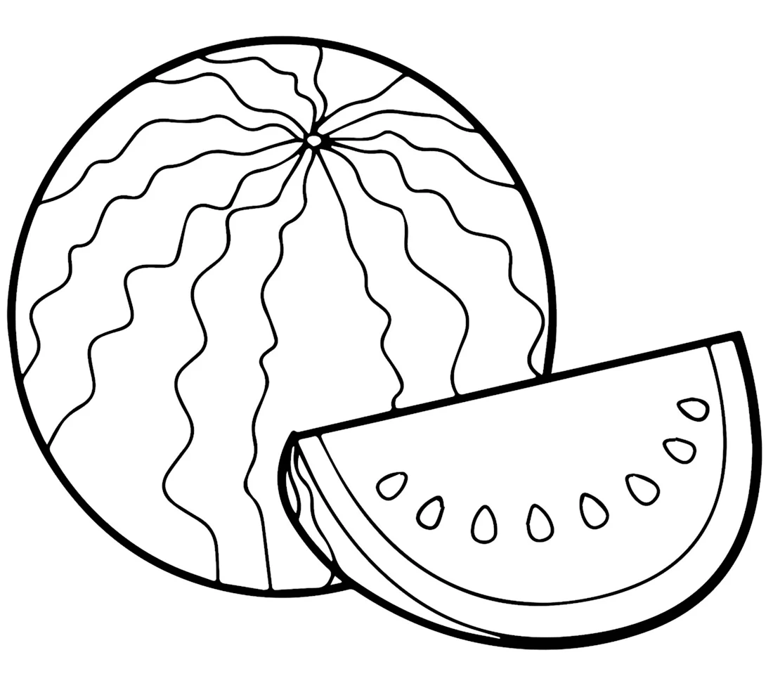 Как нарисовать арбуз карандашом, акварелью и фломастерами поэтапно начинающим детям