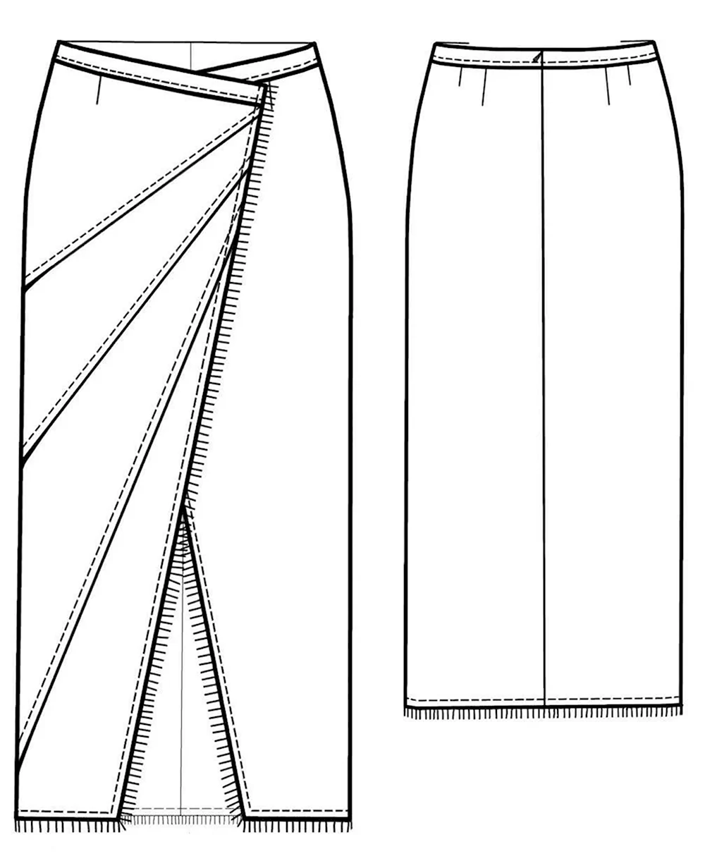 Юбка С Разрезом Спереди Выкройка