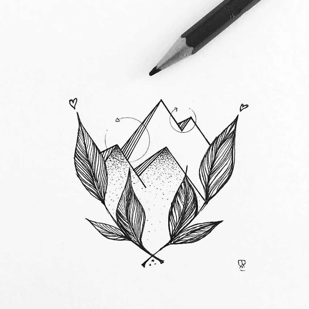 Красивые рисунки черной гелевой ручкой