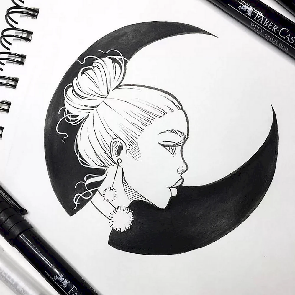 Красивые рисунки черной ручкой