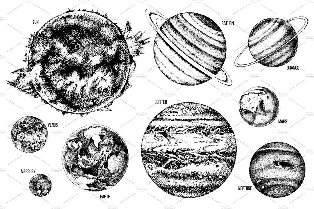 Тату геометрия / планеты - 8 фото