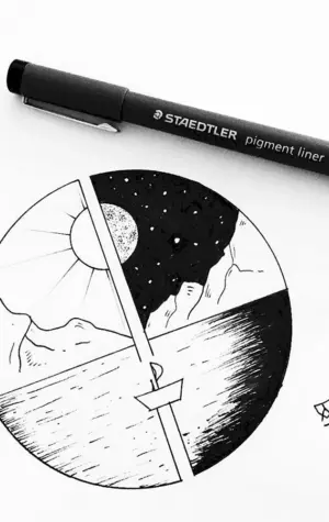 Рисунки чёрной ручкой