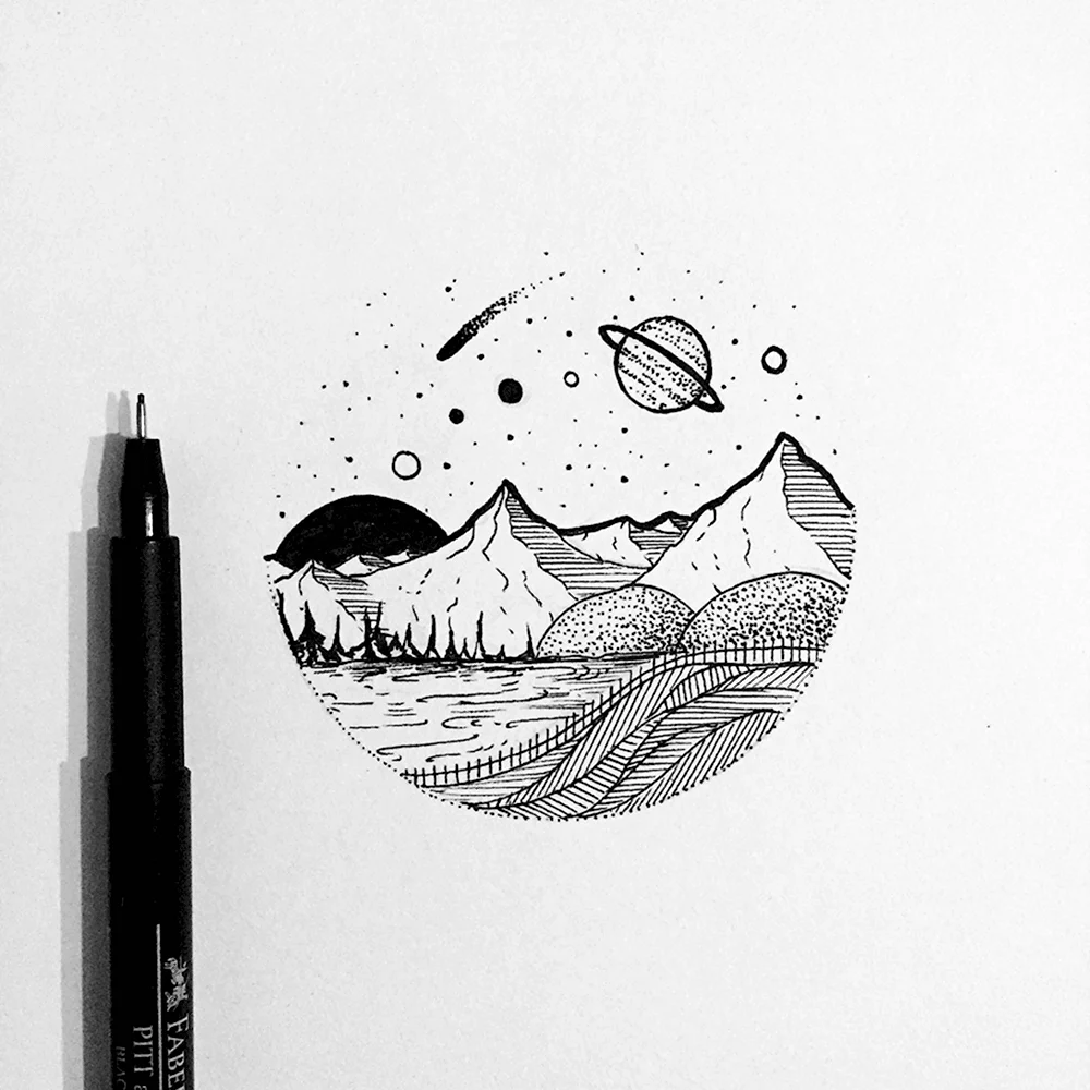 Рисунки для скетчбука черной ручкой