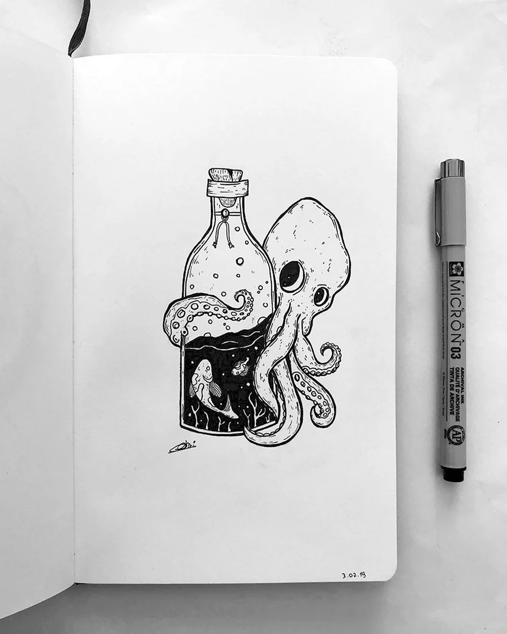 Рисунки в скетчбуке черной ручкой легкие